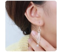 Silver Keyrings Shaped Earrings HME-07